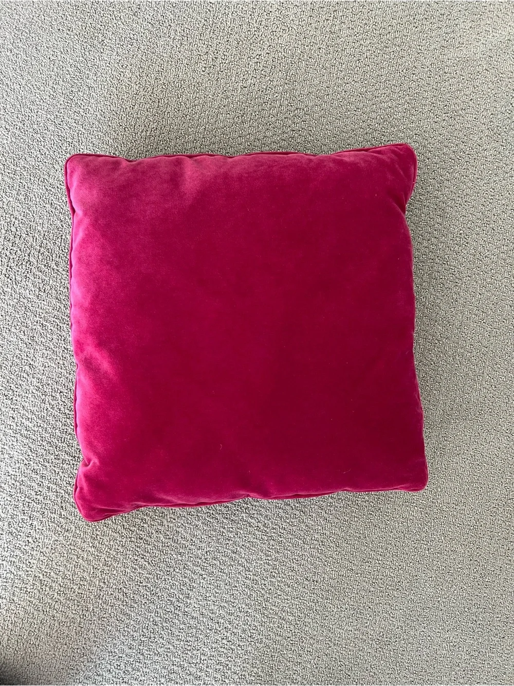 Plush Velvet Throw Pillows in Deep Raspberry